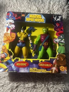 1998 Boxed Marvel Super Heroes Toy Biz 36948307 Wolverine & Green Goblin Vintage - Picture 1 of 9
