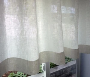 100 % Flax Linen Off White Curtain Panel 40" W X 32" L Brand New - Picture 1 of 6