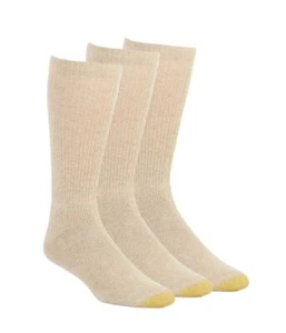 GOLD TOE 3-Pack Heritage Cotton Ribbed Crew Socks Men's sz (10-13) - Picture 1 of 1