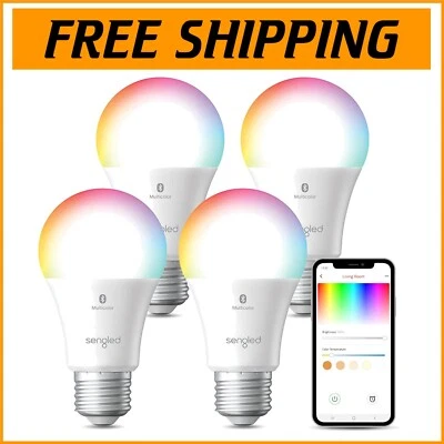 Alexa-Compatible Bluetooth LED Bulbs - 4 Pack, 75W Brightness Dimmable Lights - Image 1 of 4
