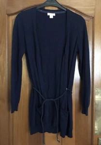 Monsoon Navy Blue Fine Knit Cardigan with Silk - Size 8 - Picture 1 of 5
