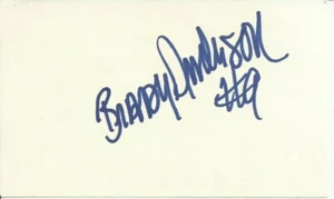 Brady Anderson MLB Baseball Autographed Signed Index Card - Picture 1 of 1