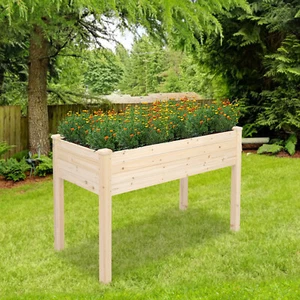 47" x 30" Raised Garden Bed Patio Elevated Planter Box Vegetable Herb Grow Yard - Picture 1 of 8