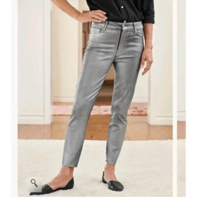 Pantalones de mezclilla encerados italianos Frank & Eileen Sligo talla 29 plata metálico centavo Foto 1 de 4