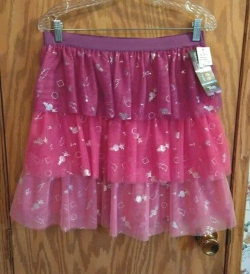 Trolls World Tour Girl’s Size XL (14-16) Tiered Tulle Skirt  Purple Pink new Tag - Image 1 of 4