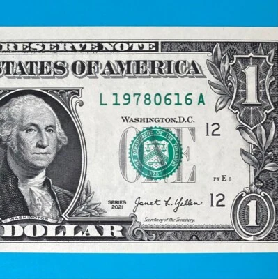 1978 June 16 : L 19780616 A $1 One Dollar Bill BIRTHDAY Note *UNC*   - Image 1 of 3