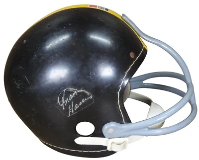 Casco de suspensión vintage años 70 Franco Harris Signature Hutch Pittsburgh Steelers Foto 1 de 4
