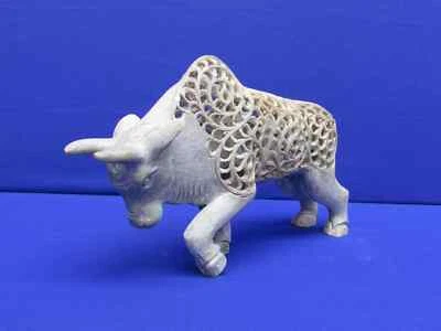 Ручной резьбы мрамор мыльный камень бык для домашнего декора - Изображение 1 из 4