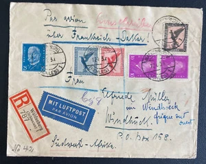 1930 Waldenburg Germany Registered Airmail Cover To Windhoek South West Africa - Picture 1 of 2