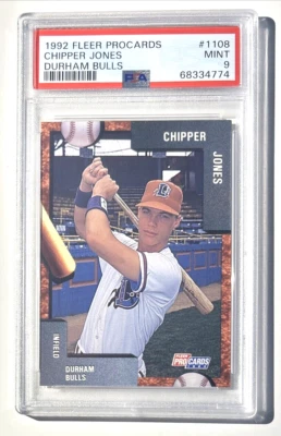 1992 Fleer ProCards Durham Bulls Chipper Jones #1108 - PSA 9 (only 23 higher) - Image 1 of 2