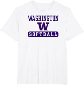 NEW Elite NCAA Washington Huskies Softball White Officially Licensed T-Shirt 4XL - Picture 1 of 7