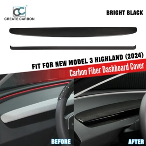 Dry Carbon Fiber Dashboard Panel Cover Trim For Tesla Model 3 Highland(2024) - Imagen 1 de 6