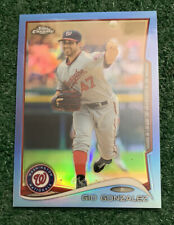GIO GONZALEZ - 102/199 - 2014 TOPPS CHROME - BLUE REFRACTOR CARD # 195 NATIONALS