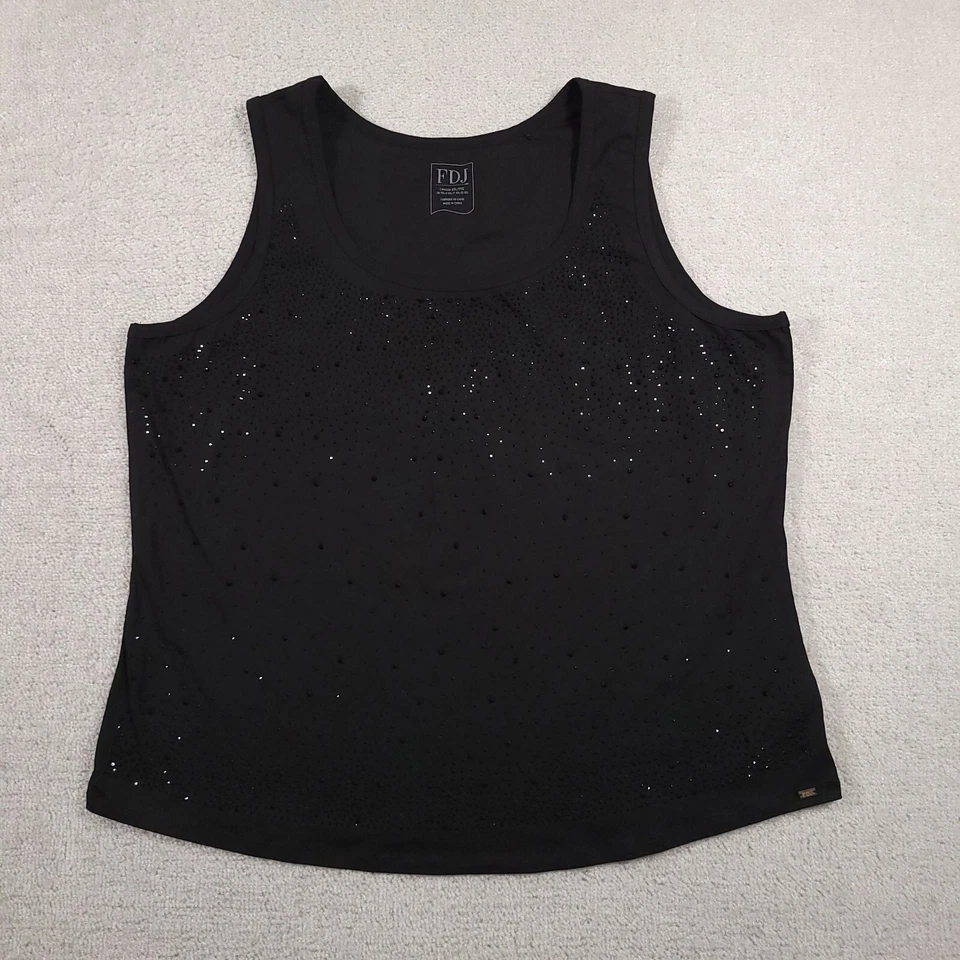 Camisa vaquera francesa FDJ para mujer XXL negra con tachuelas sin mangas cuchara sin mangas Foto 1 de 4