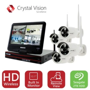 Crystal Vision CVT9604E-3010W 4CH HD Wireless Surveillance System NVR CCTV 2TB - Picture 1 of 7