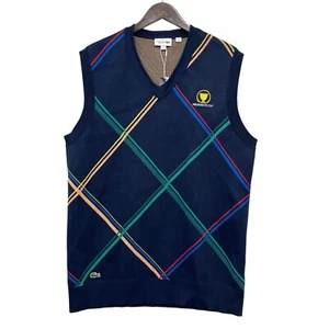 Lacoste Sport NUEVO Para hombres XL Copa del Presidente Azul Marino Cocodrilo Cuello en V Algodón Suéter Chaleco - Imagen 1 de 7