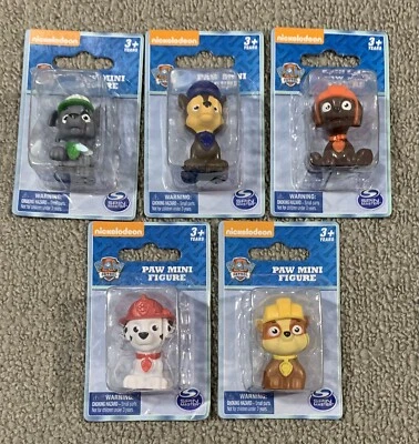 Paw Patrol Micro Colección Set de 5 Mini Figuras Decoración de Pasteles Mattel Nuevo Foto 1 de 4