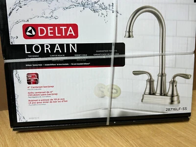 Delta Lorain Stainless Double Handle Bar and Prep Kitchen Faucet - Image 1 of 2