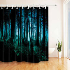 Night and Forest Shower Curtain for Bathroom Fabric Polyester Decor Waterproof