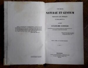 Audisio: Iuris naturae et gentium....- Neapoli. Apud Iosephum Dura, MDCCCLIII.