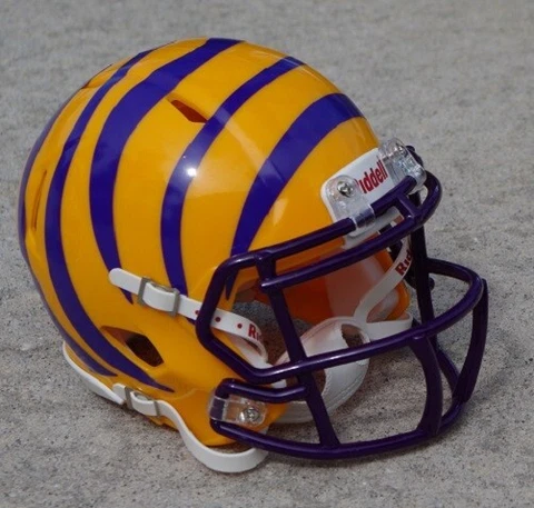 LSU TIGERS CONCEPT TIGER STRIPE FOOTBALL MINI HELMET Cover
