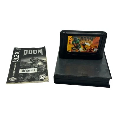 Doom (Sega Genesis 32X, 1994) Authentic Cartridge & Manual Tested & Works - Image 1 of 4