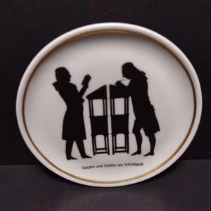 Weimar Germany Porcelain Decorative Plate, "Goethe Und Schiller Am Shreibpult" - Picture 1 of 8