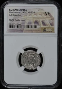 Maximinus I, AD 235-238 ROMAN EMPIRE AR Denarius NGC VF 20 - Picture 1 of 2