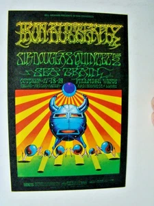 Iron Butterfly BG 141 1968 Okt 17 Bill Graham Handzettel Jimi Hendrix Liste auf Rückseite - Bild 1 von 2