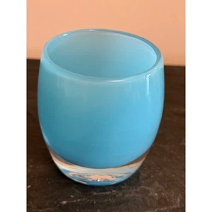 Glassybaby Cabo Votive Candle Holder Blue Sky  - Picture 1 of 5