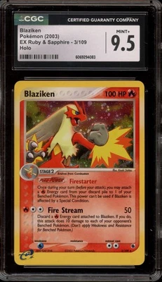 Pokemon Blaziken EX Ruby & Sapphire Holo Rare #3 CGC 9.5 - Image 1 of 2