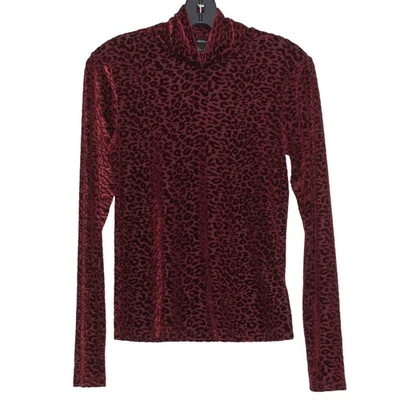 Топ леопард бархат выгорания Y2K темно Academia прихотливый гранж чистый красный большой - Изображение 1 из 4