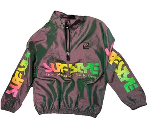 VIntage 90s Surf Style Windbreaker Jacket Mens Small Beach Translucent - Picture 1 of 8