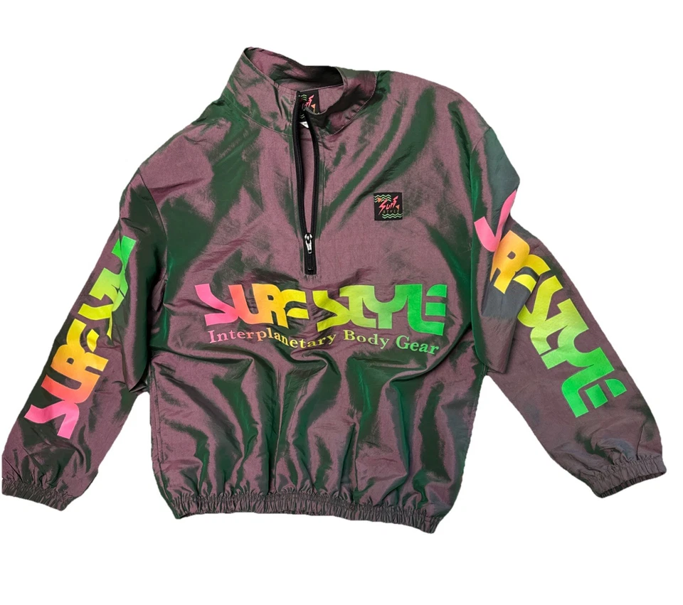 VIntage 90s Surf Style Windbreaker Jacket Mens Small Beach Translucent - Image 1 of 4