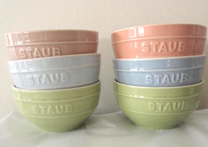 Staub Keramik 6 Stück 4,75 Zoll kleine Universal Schüssel Macaron Pastellfarben - Bild 1 von 5