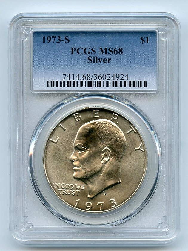 1973 S $1 Silver Ike Eisenhower Dollar PCGS MS68 - Image 1 of 1