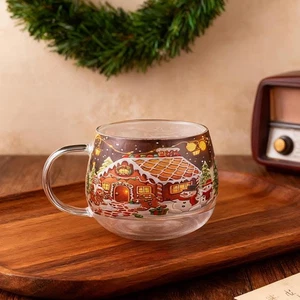 Christmas Mug painted glass cup, water cup, teacup I8N5 - Picture 1 of 12