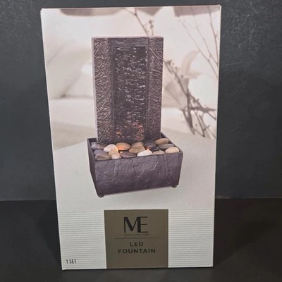 Modern Expressions LED 石板墙面桌面喷泉变色,全新,密封 — 第 1/4 张图片