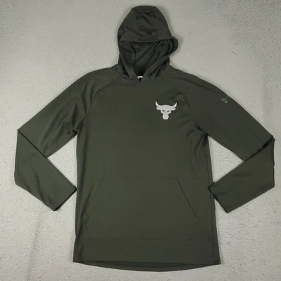 Project Rock Shirt Mens Small Green Under Armour Hoodie Pullover Long Sleeve - Image 1 of 4