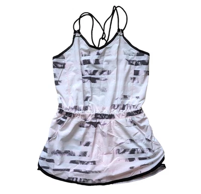 EUC Lululemon Sweaty Or Not Runsie 8 Sunset Stripe Blush Quartz Multi Romper run - Изображение 1 из 4