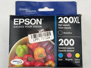Epson T200XL-BCS 200 200XL Black and 200 Color Ink Cartridges exp 2027 - Picture 1 of 5