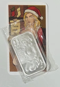 CMG Mint 1 Oz .999 Silber Kunstbarren Santas Naughty List mit Zertifikat & Sticker - Bild 1 von 6