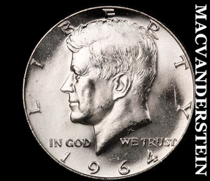 1964 Silver Kennedy Half Dollar - Choice Gem Brilliant Unc Lustrous #D3661 - Picture 1 of 2