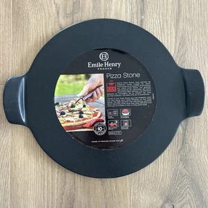 NUEVO Emile Henry Llama Negra Pizza Piedra Porcelana Gres Sartén Plato 10" Francia - Imagen 1 de 7