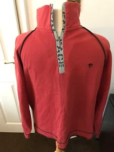 Fat Face roter Zip Neck Pullover / Sweater Gr. L Herren 1/4 Zip Neck - Bild 1 von 8