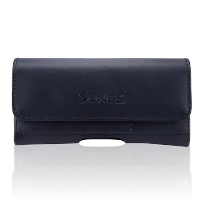 Songs Size for Samsung S9 / S10 / S10e,Iphone XS/XR/11 Pro Black Leather Pouch - Image 1 of 4