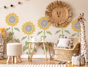 Enorme plantilla de girasol, plantilla de decoración del hogar, plantilla de pintura de pared, floral grande - Imagen 1 de 7