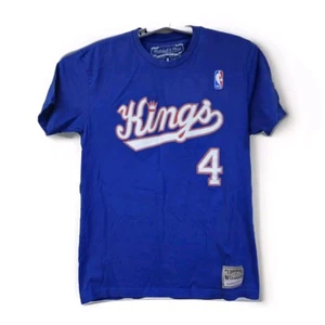 Mitchell & Ness Sacramento Kings Shirt Medium Blue Chris Webber #4 Retro NBA - Picture 1 of 6