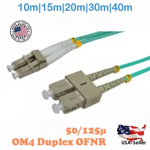LC auf SC MULTIMODE OM4 AQUA 10GB LWL Patchkabel 10m,15m,20m,30m,40m - Bild 1 von 6
