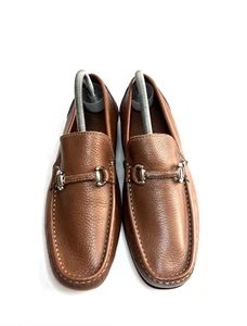 Sandrino Brown Leather Loafers Slip On Shoes Men Size 7.5 Made In Spain - Picture 1 of 21